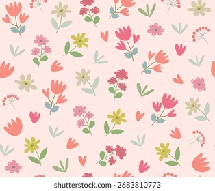 Imagem de fundo de primavera com padrão de flor bonito