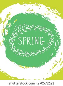 Spring background. Invitation card. Hand Drawn textures made with ink.