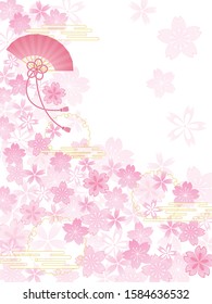 Spring background with Japanese cherry blossom