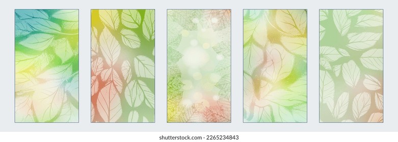 Spring background of leaves, vertical banner and wallpaper for phone, creative backgrounds for social media, story templates