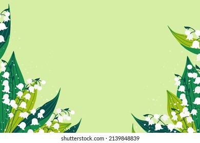 Spring background with lilies of the valley. 