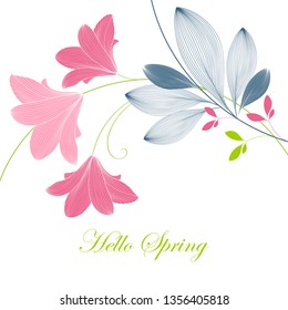 Spring background with lily flowers.