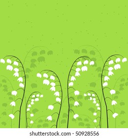 Spring background with lily of valley flowers. Vector illustration