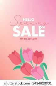 Spring background material, bouquet of pink tulips