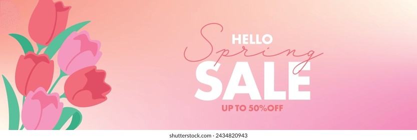 Spring background material, bouquet of pink tulips