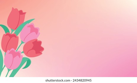 Spring background material, bouquet of pink tulips