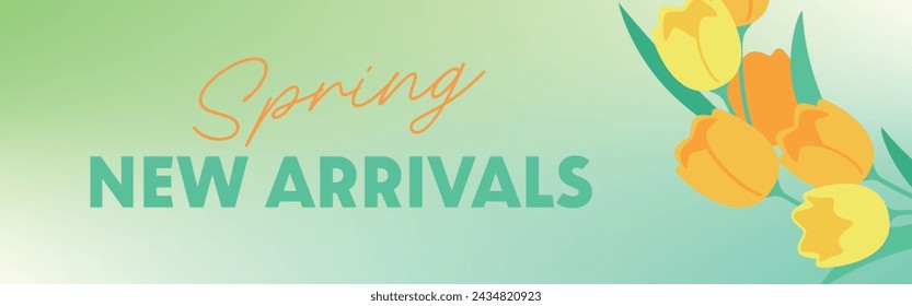 Spring background material, bouquet of yellow tulips