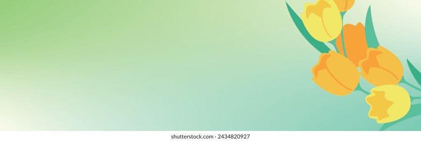 Material de fondo de primavera, ramo de tulipanes amarillos
