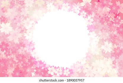 Spring background material, round cherry blossom frame background