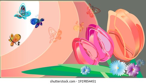 Spring background for mood. Made in pastel colors

