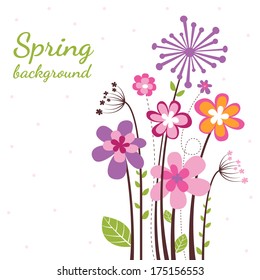 Spring background with a lot of nice flower