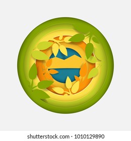 spring background with paper layers concept