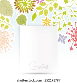 Spring Background with paper in vector