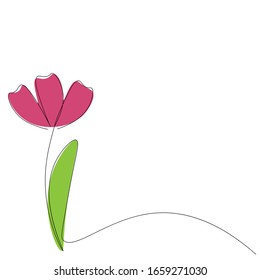 Spring background, pink flowers vector illustration