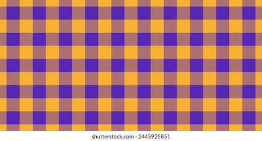 Spring background plaid tartan, single textile pattern fabric. Wear check texture vector seamless in amber and indigo color.