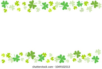 
Spring background (postcard, banner, frame) with clover elements. St.Patrick 's Day. Religion and celebration. 