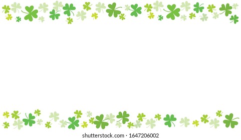 Spring background (postcard, banner, frame) with clover elements. St.Patrick 's Day. Religion and celebration. 