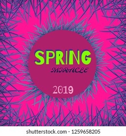 Spring background, promotion offer with plants, leaves and colorful, beautiful herb decoration. Floral miracle design in modern colors. Vector illustration template banner, flyer, brochure, invitation