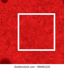 Spring background with red rose flowers and white frame. For greeting, invitation cards to birthday, March 8, Women's Day, wallpaper, sales background