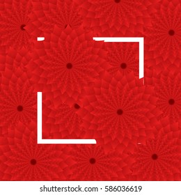 Spring background with red rose flowers and white frame. For greeting, invitation cards to birthday, March 8, Women's Day, wallpaper, sales background