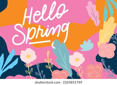 Spring background sale with beautiful colorful flowers. Vector illustration template. Banners, wallpaper, flyers, invitation, posters, brochure, discount voucher