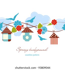 Spring background seamless pattern