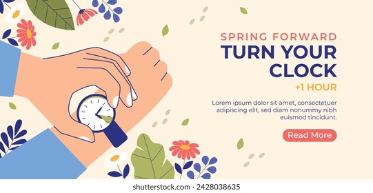 Spring Background. Spring season background. Cartoon Vector illustration design for Poster, Banner, Flyer, Greeting, Card, Cover, Post, Promotion. beautiful and colorful plants, leaves and flowers.