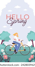 Spring Background. Spring season background. Cartoon Vector illustration design for Poster, Banner, Flyer, Greeting, Card, Cover, Post, Promotion. beautiful and colorful plants, leaves and flowers.