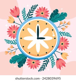 Spring Background. Spring season background. Cartoon Vector illustration design for Poster, Banner, Flyer, Greeting, Card, Cover, Post, Promotion. beautiful and colorful plants, leaves and flowers.