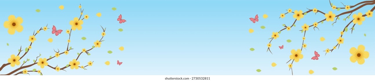 Fondo de primavera. Fondo de la temporada de primavera. Diseño de la Ilustración vectorial de la historieta para el cartel, el Anuncio, el volante, el saludo, la tarjeta, la cubierta, el poste, la promoción.
