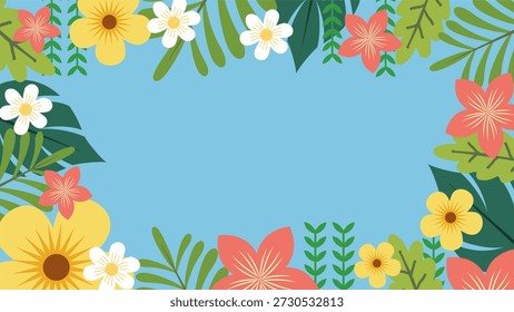 Fondo de primavera. Fondo de la temporada de primavera. Diseño de la Ilustración vectorial de la historieta para el cartel, el Anuncio, el volante, el saludo, la tarjeta, la cubierta, el poste, la promoción.
