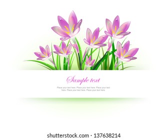 Spring background with snowdrops. Easy to edit. Perfect for invitations or announcements.
