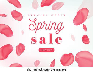 fondo de primavera con pétalos suaves que fluyen