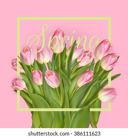 Spring background template for greeting card. EPS 10