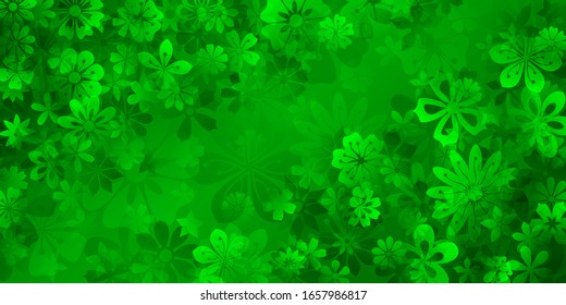 Fondo primaveral de varias flores de colores verdes