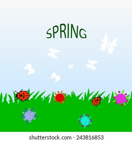 Spring background vector