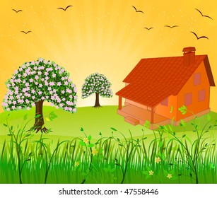  	Spring background vector