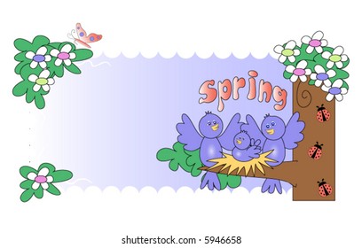 Spring background vector.