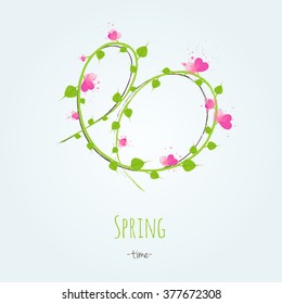 Spring Background. Vector Illustration fresh flowers in blossom