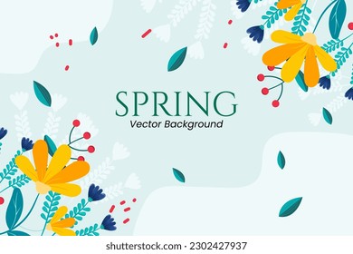 
Spring background vector. leaf, flower and plant Minimal Design for text, packaging, prints, wall decoration.