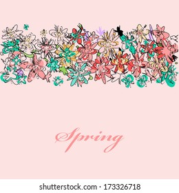 Spring background, vector pattern, floral element for your design