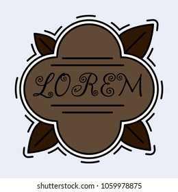 Spring background. Vector typography vintage label in spring flower blurry background for card, banner or web design.