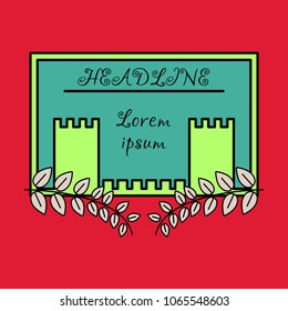 Spring background. Vector typography vintage label in spring flower blurry background for card, banner or web design.