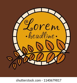 Spring background. Vector typography vintage label in spring flower blurry background for card, banner or web design.