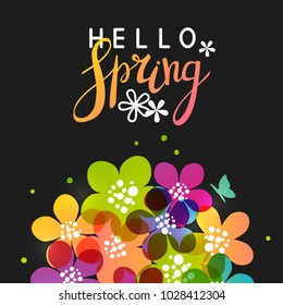 Spring background with vibrant flowers