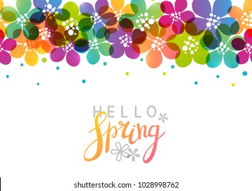 Spring background with vibrant flowers