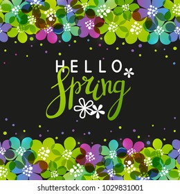 Spring background with vibrant flowers