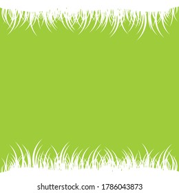 spring background with white grass vector illustration