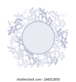 Spring background, wreath with leaves. Round banner for text.  Vector