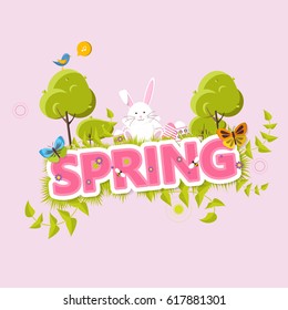 Spring Background for your Postcard. Vector Illustration Eps 10